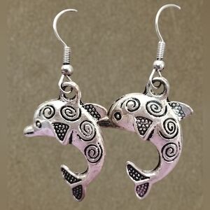 Silver Dolphin Earrings